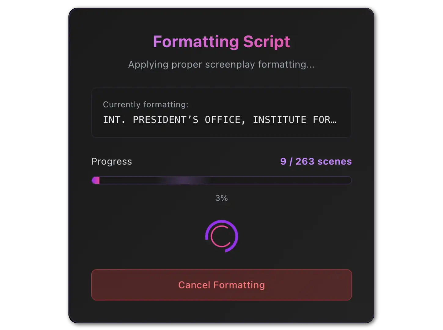 Connected scriptwriting system
